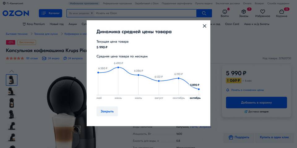 Почему на Ozon меняются цены